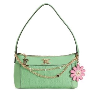 Juicy Couture Mint Green Shoulder Bag with Pink Flower Charm